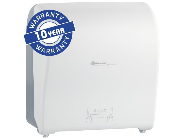 MERIDA SOLID CUT manual, touchless roll towel dispenser merida solid cut, maximum roll diameter: 19,5 cm, made of top quality abs (white)